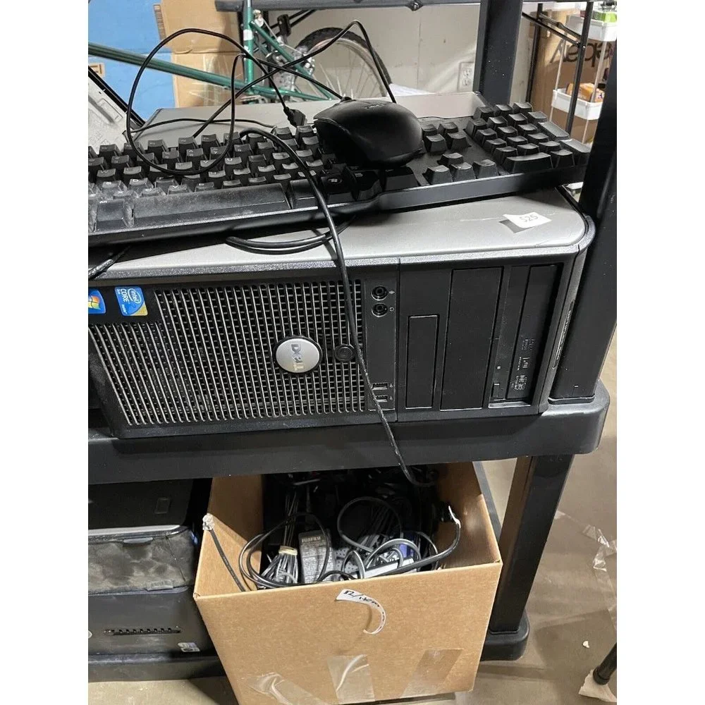 Lot 13 Dell Desktop Computers, 1 Server, 1 Canon Printer, 2 Monitors, 3 Keyboard